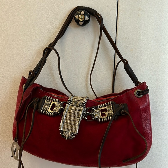 Dolce and Gabbana Handbags - Red suede/leather shoulder bag